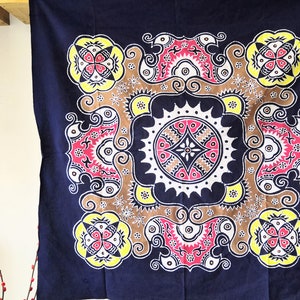 Indigo Muur opknoping, abstract schilderij, tapijt, tafel mat, bloemen,
