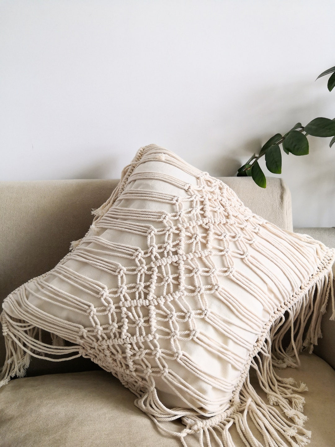 Macramé Pillow Cover Boho Cushion Cover 100 Cotton Wedding Pillow