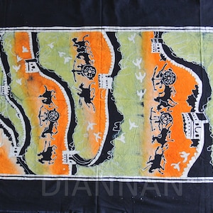 Vintage Batik ,Abstract Painting ,Tapestry, Table Matt,Table Cloth,The Great Wall,Good Luck,Indigo Wall Hanging.Decorative Wall Hanging