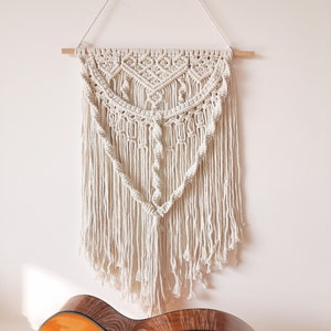 Hademade Macrame wall hanging,Modern geometric woven tapestry,Long crochet mural curtain Rustic,Wedding backdrop ,Home decor