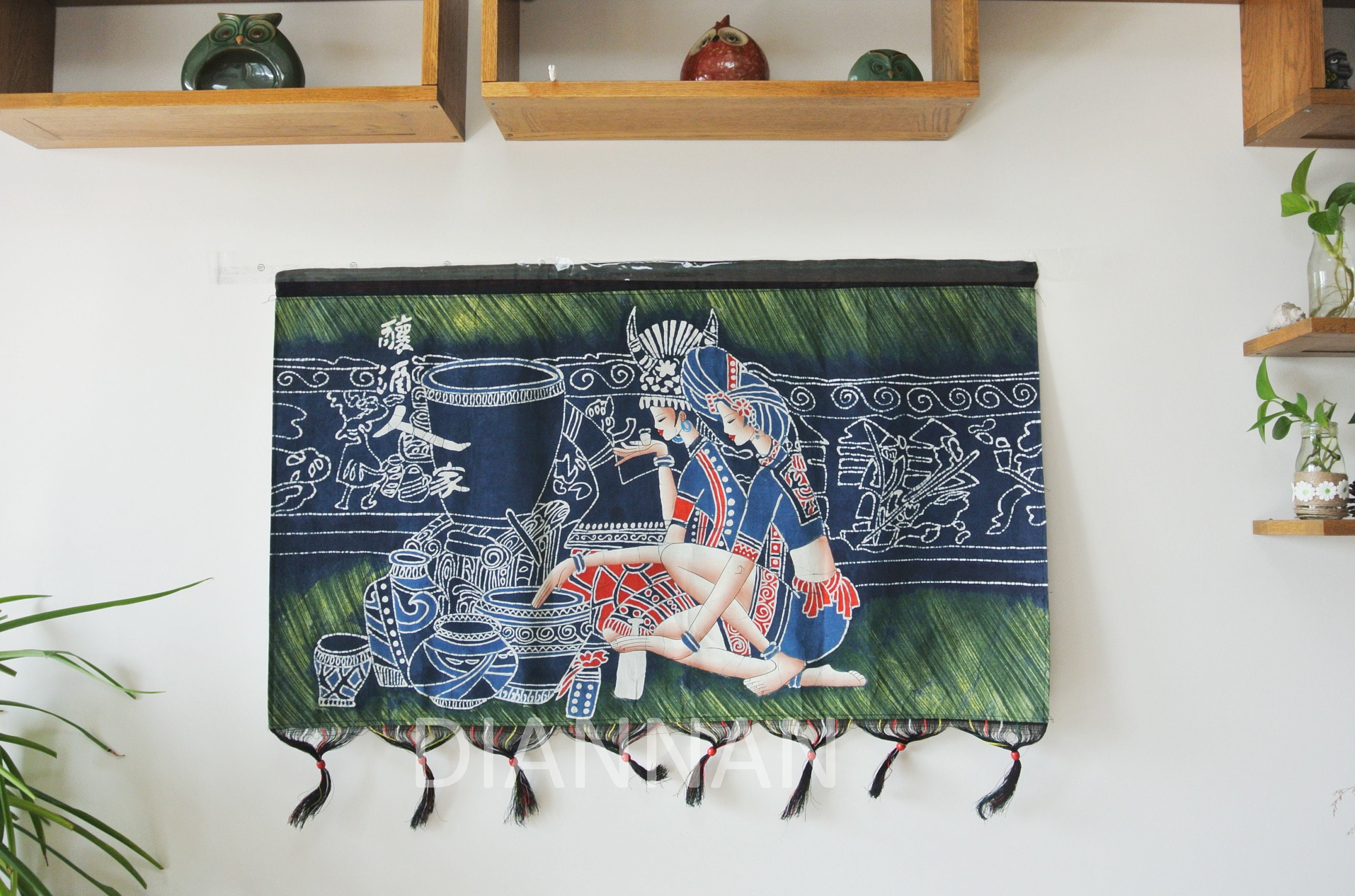 Tapestry Abstract Painting Indigo Wall Hanging Table Matt,Batik Tapestry Abstract Painting Indigo Wall Hanging Table Matt,Batik