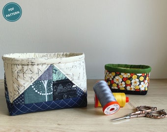 Fabric Storage Basket Sewing Pattern: Mini DIY Organizer, Two Sizes (PDF Pattern)