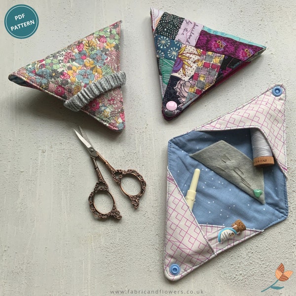 Tri Sewing Kit - PDF Pattern - Travel sewing kit - Triangle Sewing Kit -Sewing on the Go - Needlebook - Scrap buster