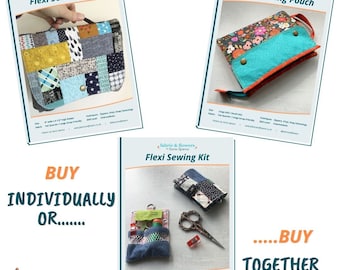 Flexi Sewing Case, Pouch & Kit Ideal for EPP and Cross-stitch! (PDF Pattern Bundle)