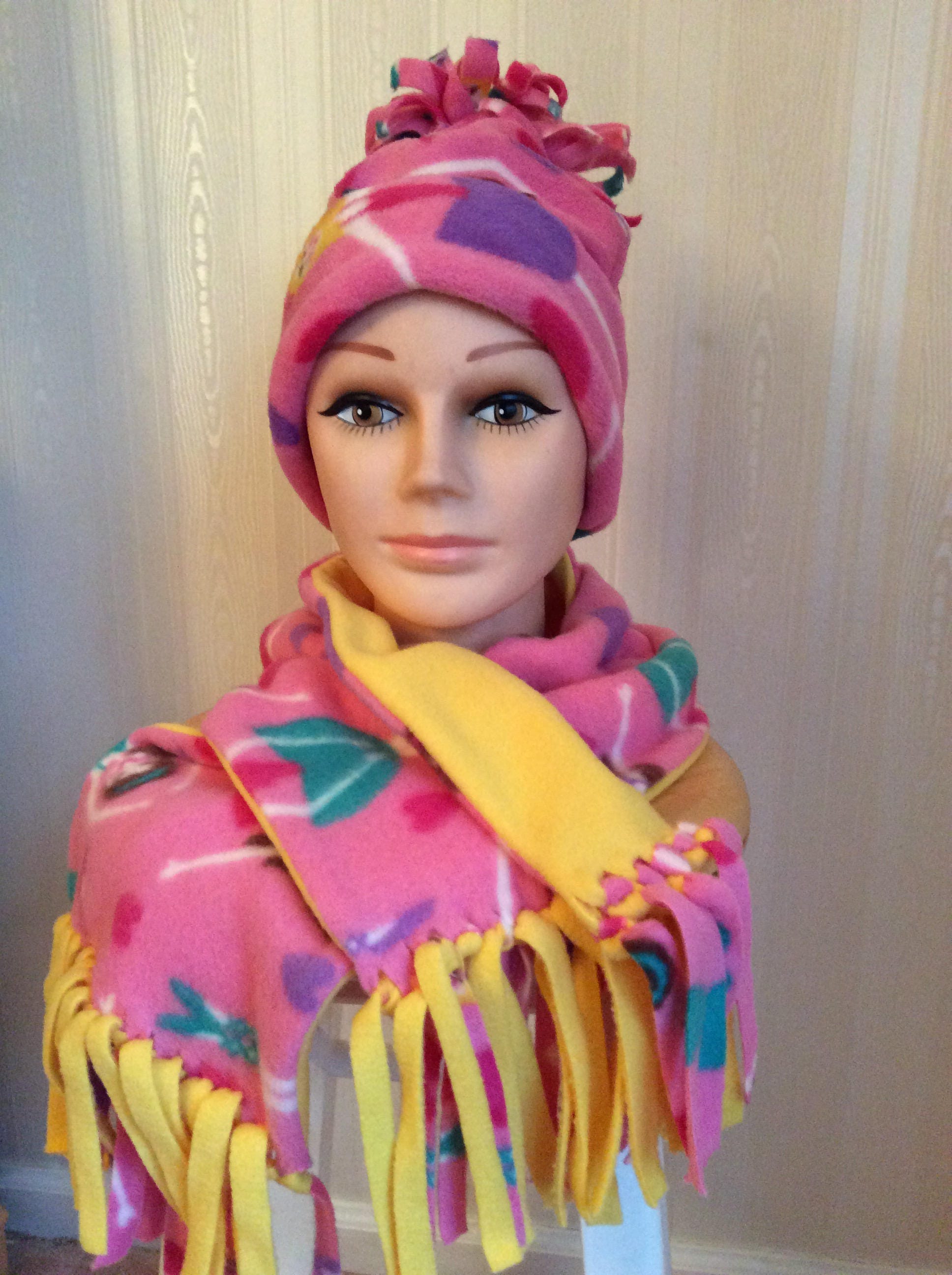 Fleece Hat and Scarf Set Scarf is 50 X 8 Etsy UK