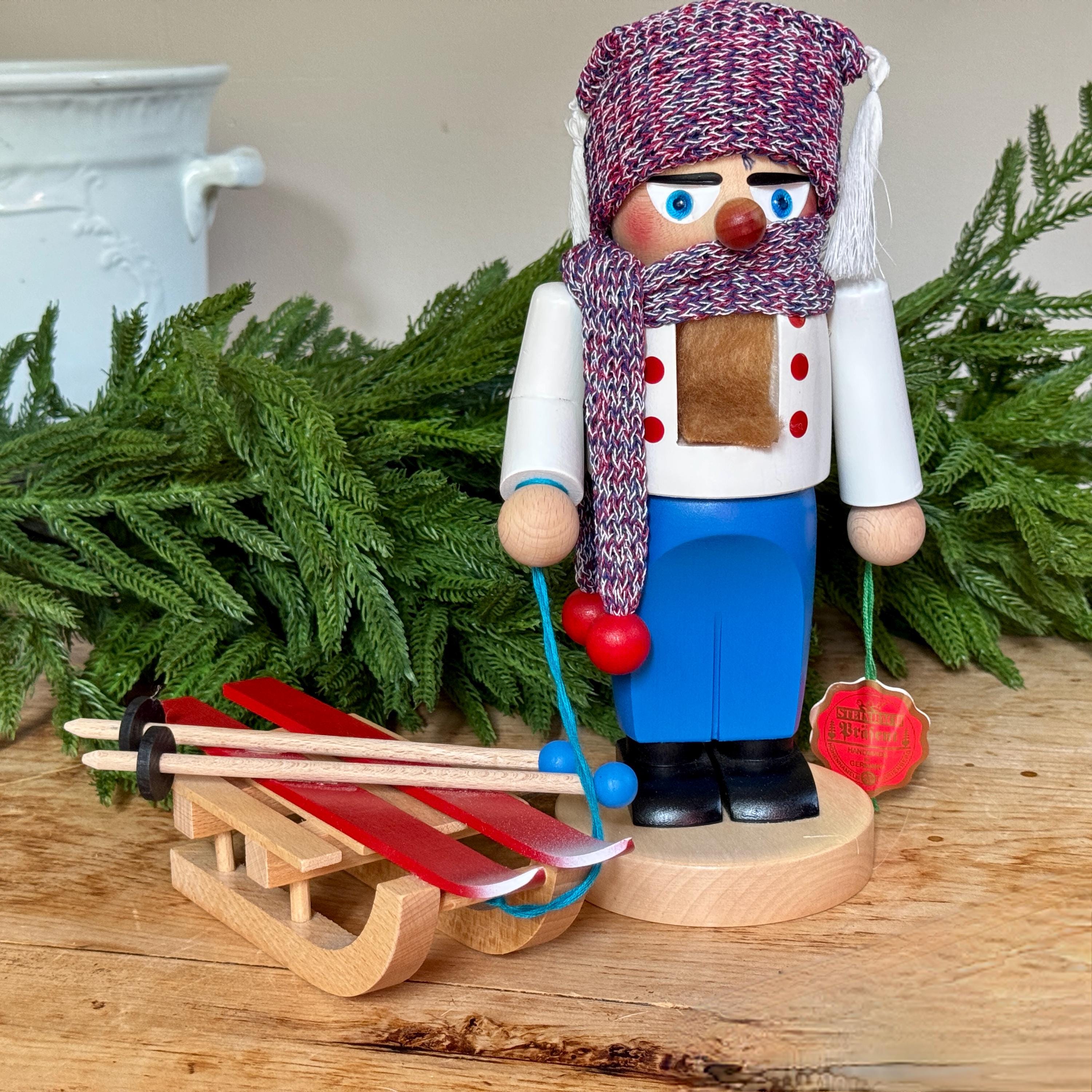 ヴィンテージ シュタインバッハ くるみ割り人形：木製そり、スキー