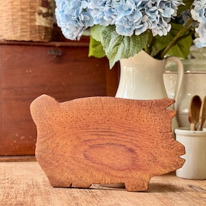 Antike Holz Schwein Brot Brett Primitive Käse Schneiden Charcuterie Bauernhaus Küche Dekor Sehr Abgenutzt