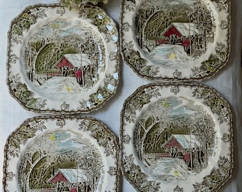 Johnson Brothers Friendly Village Square Salad Plate Of 4 Made In England The Covered Bridge