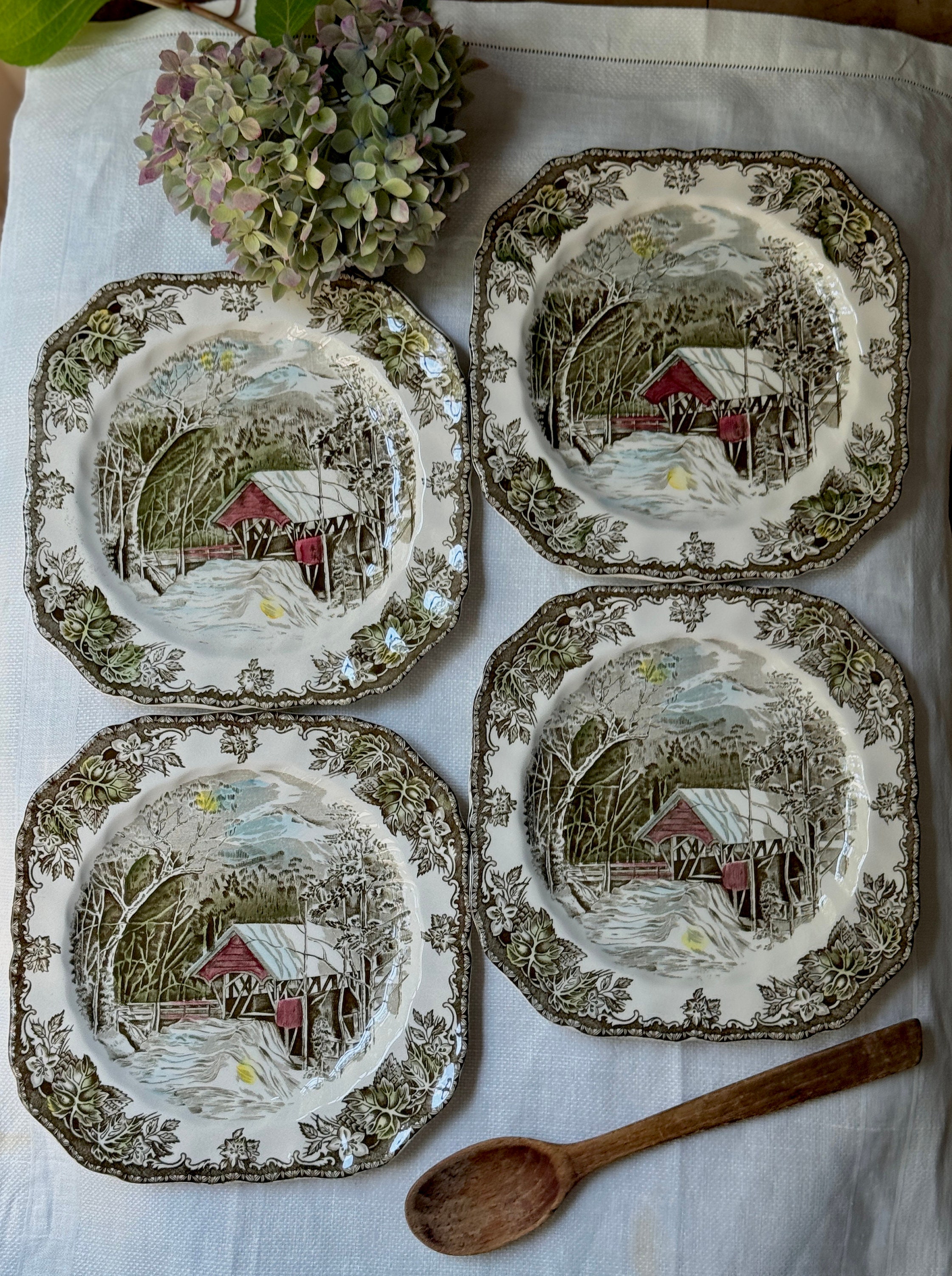 Johnson Brothers Friendly Village Square Salad Plate of 4 Made in