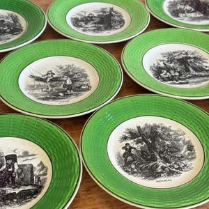 Antique Sarreguemines Birth Month Plate Set: French Farmhouse Decor