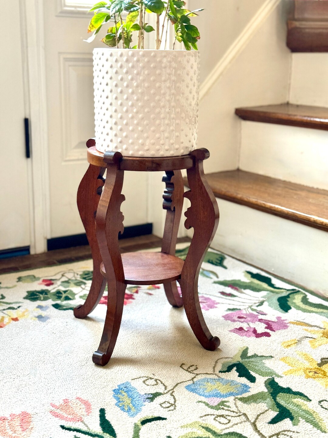 Vintage Wood Plant Stand Side Table Short Small 2 Tier Riser - Etsy