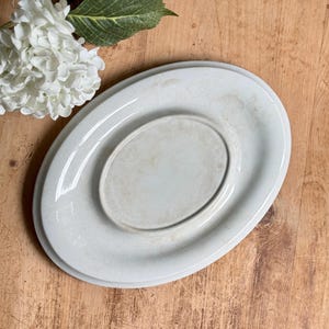Antique 19th Century T & R Boote Classic Shape Oval Ironstone Platter Staffordshire England Brown Tea Staining