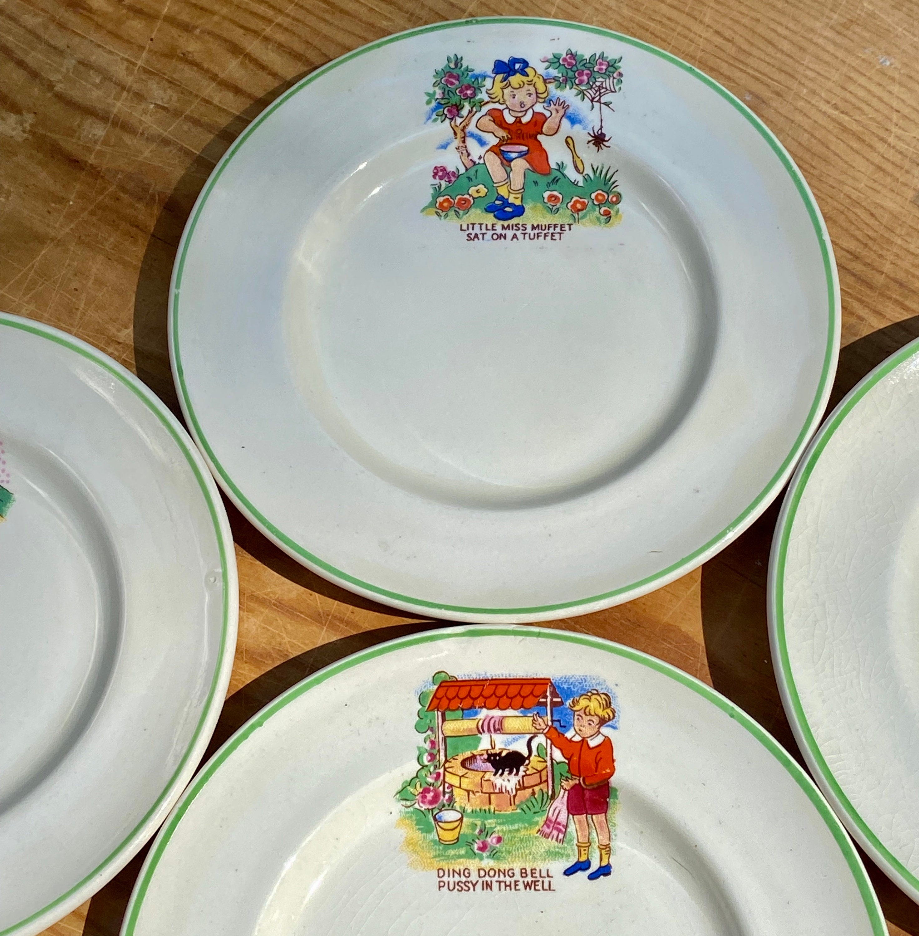 4 Vintage England Nursery Rhyme Plates Set of 4 Small Plates Etsy
