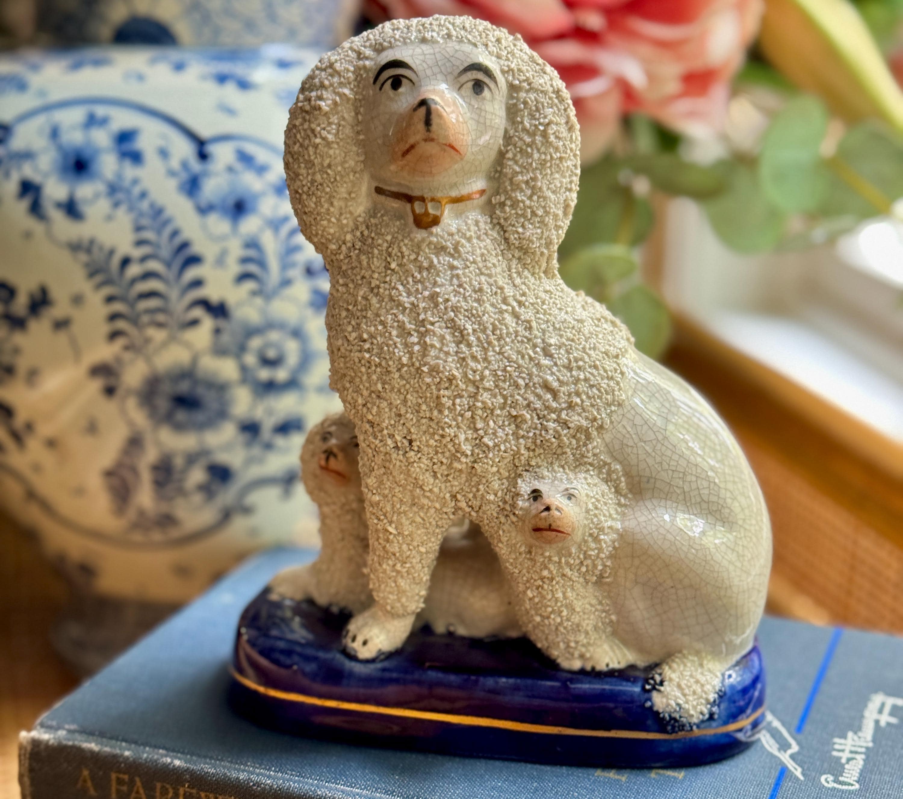 アンティークスタッフォードシャー・ドッグのペア - ヴィンテージ英国