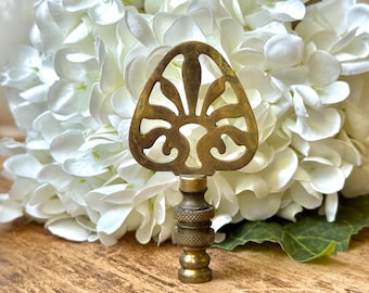 Vintage Brass Sun Filigree Scrolls Lamp Finial