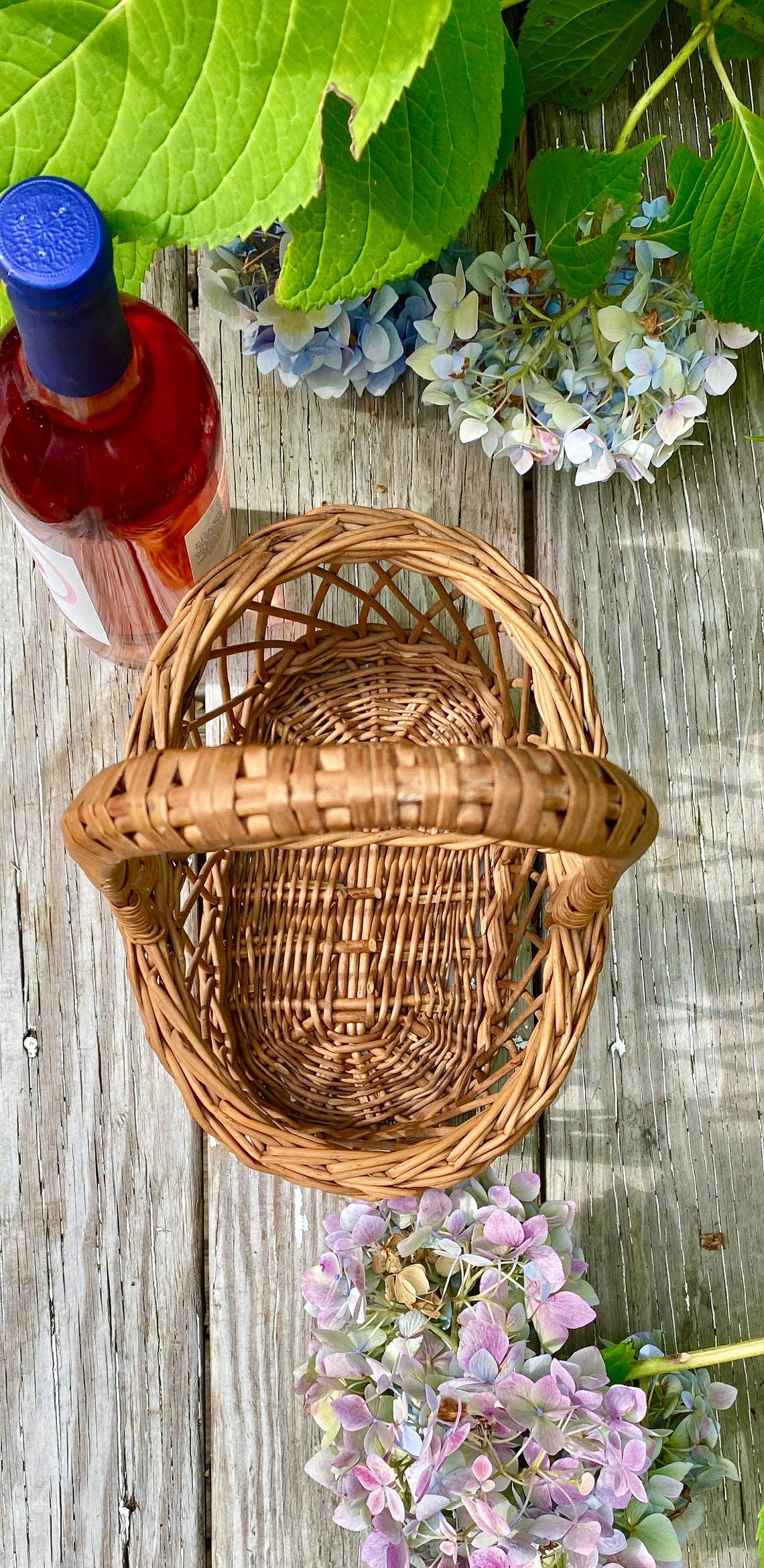 Vintage Wicker Wine Bottle Basket Carrier 2 Bottles Gift Etsy