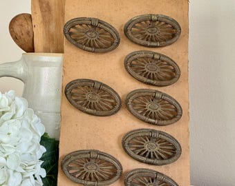 Antique Brass Oval Web Drawer Pulls - Set of 8 - Restoration Hardware