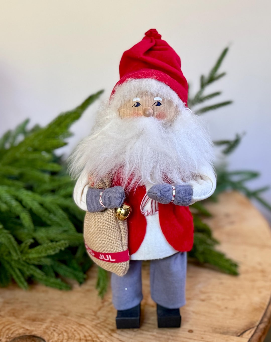 Vintage Large Handcrafted Swedish Santa Claus GOD JUL: Tomte With