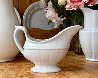 Antique Paneled Ironstone Sauce Gravy Boat Anthony Shaw Staffordshire, England