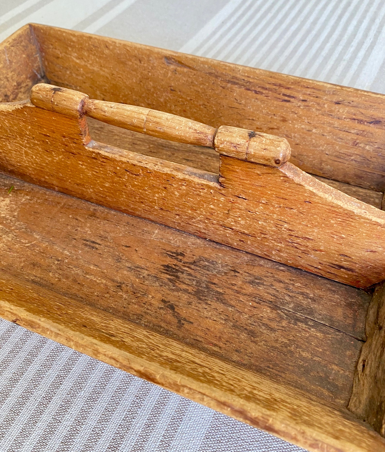 Antique Primitive Wood Flatware Box Caddy Tray Rustic Etsy