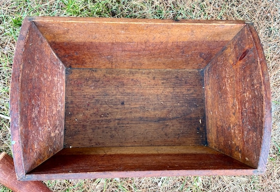 Antique Wood Dough Box Side Handles Primitive Kitchen 19th Century