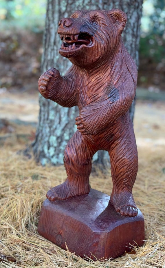 Handmade Carved Wood Matthew “timeless” Welter GRIZZLY BEAR