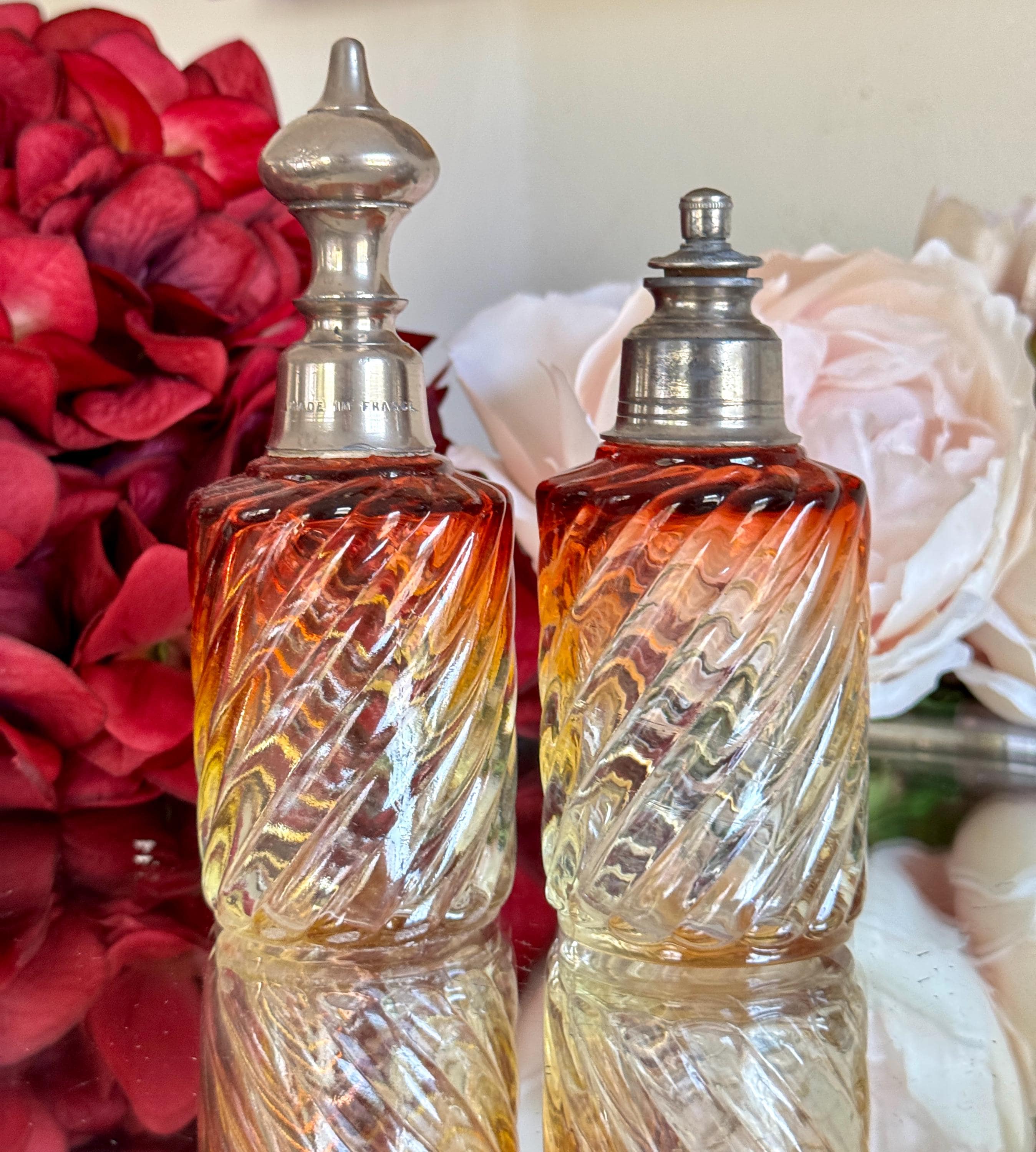 Antique Baccarat Rose Tint Perfume Bottle - 1930s French Decor - Etsy