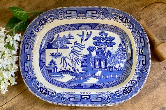 Turquoise Platter, Wax Resist Glaze – Willowood Pottery