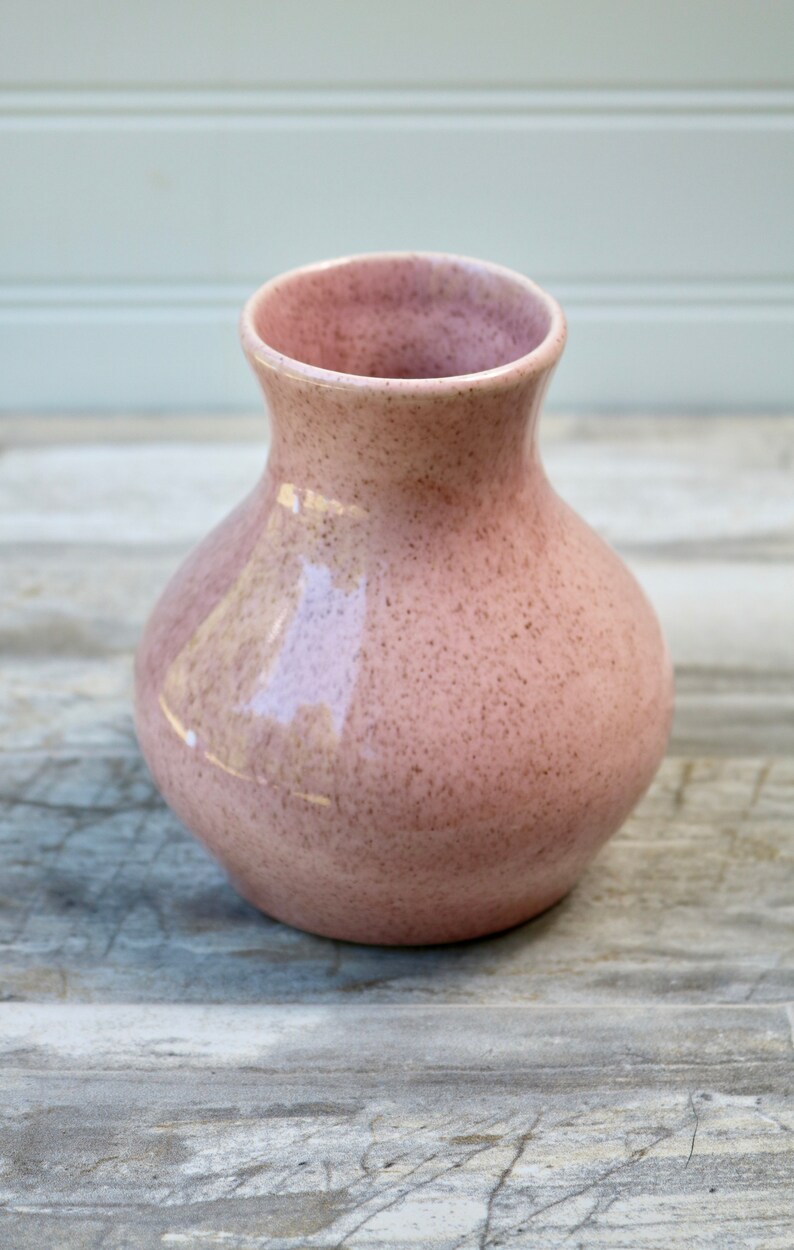 Red Wing Pottery Pink Bud Vase Brown Speckles M 1550 Mid Etsy