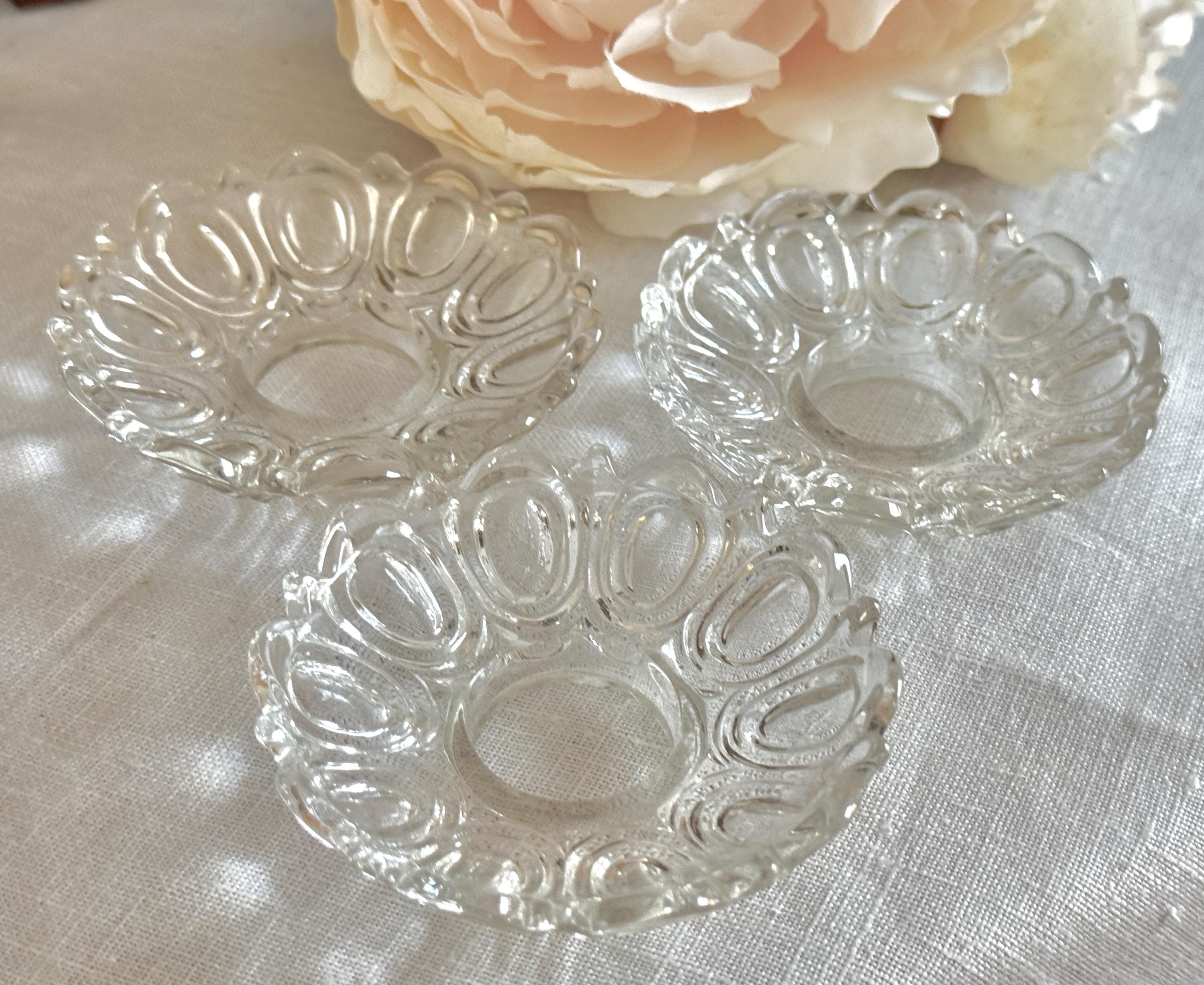 フランスアンティーク バンブー クリスタルガラスのトレイ クリア硝子 カフェ Clear Glass Bobeche - Etsy