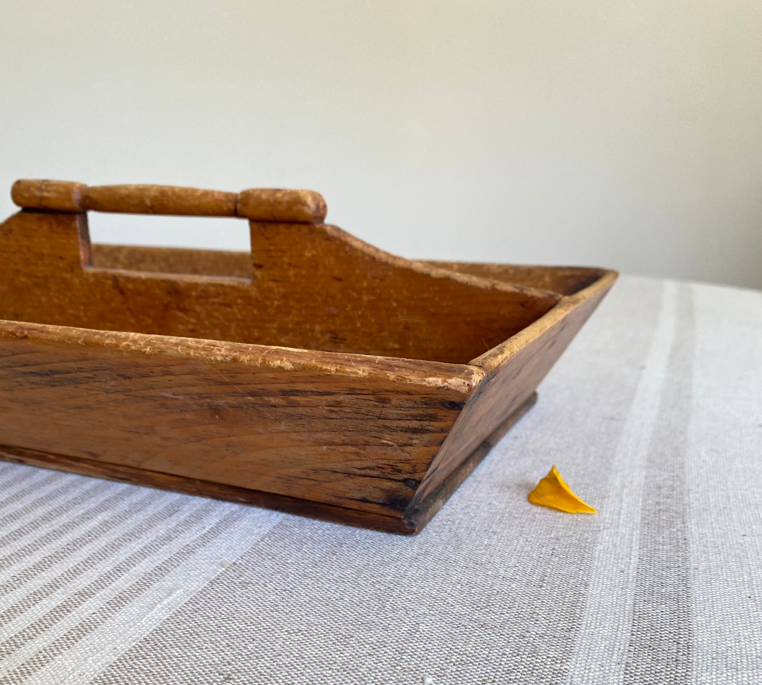 Antique Primitive Wood Flatware Box Caddy Tray Rustic Etsy