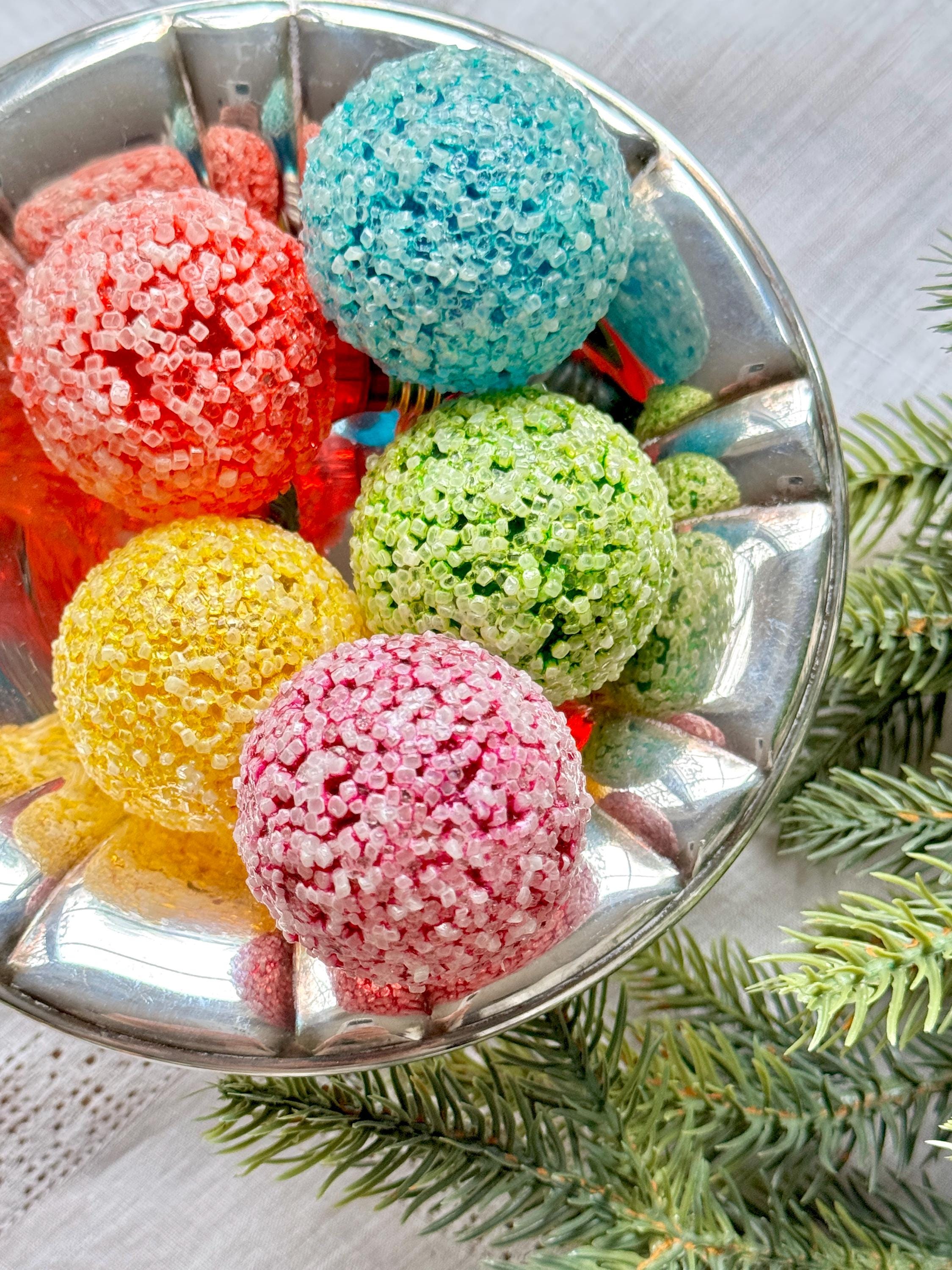 Sugared Christmas Light Globes