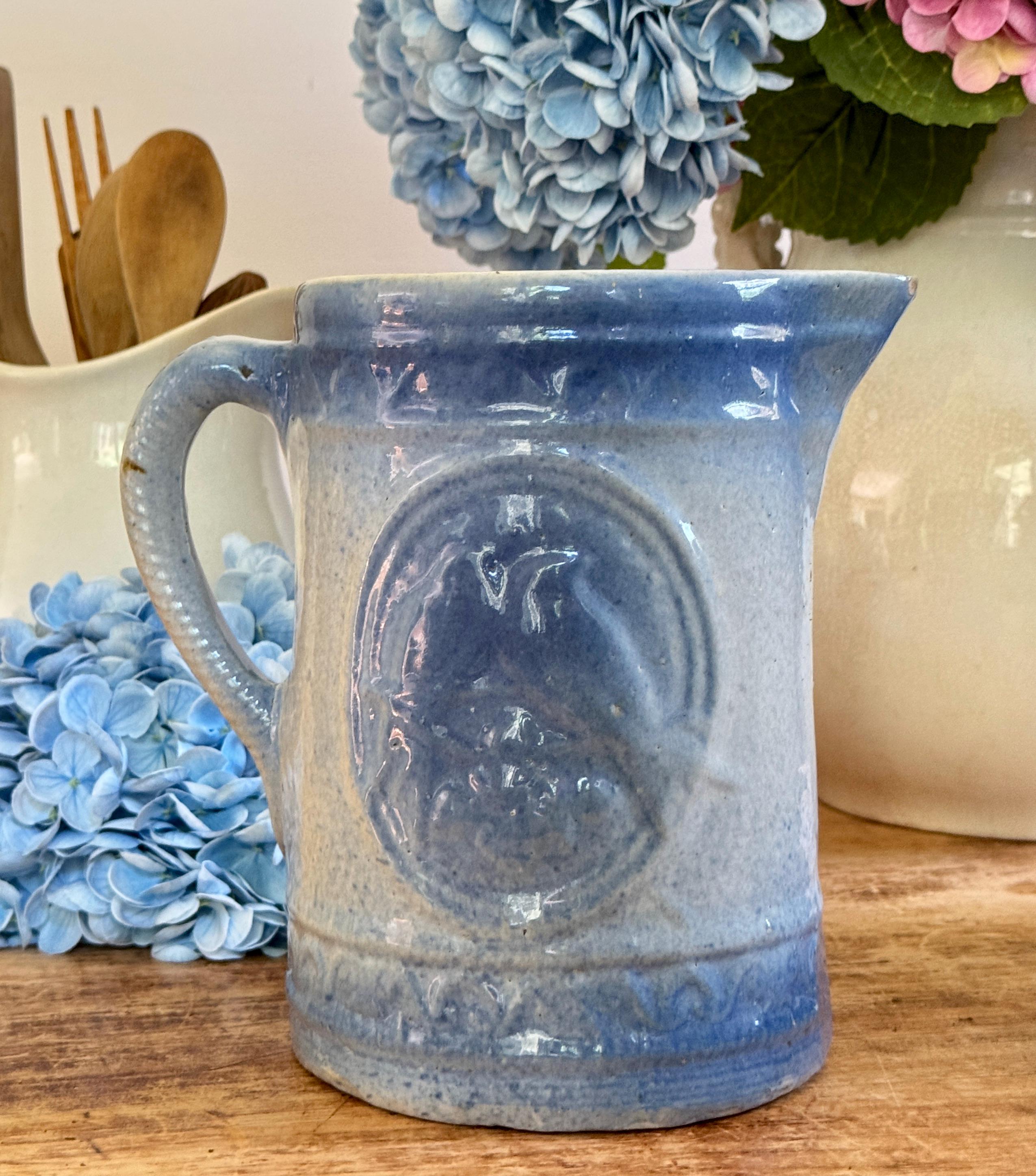 Antique Blue Bird Crock - Etsy Canada