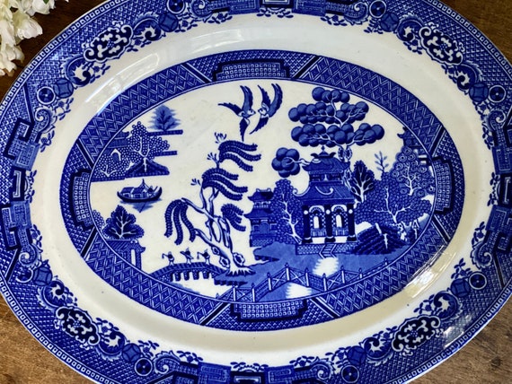 Willow pattern platter cheap
