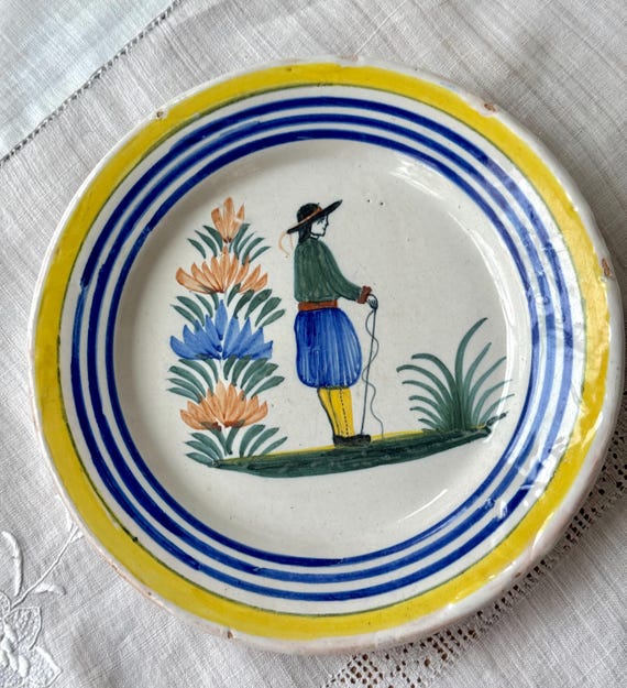 Henriot Quimper France Hand Painted Breton Man Plate - Etsy