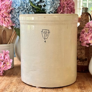 Antique Pfaltzgraff 4 Gallon Crock: York Pottery Stoneware, Salt Glaze