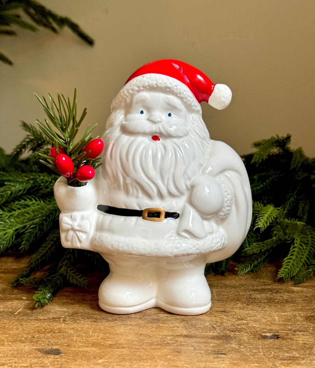 Vintage Jollysanta Claus Bank Coins Christmas Tabletop Decor Etsy