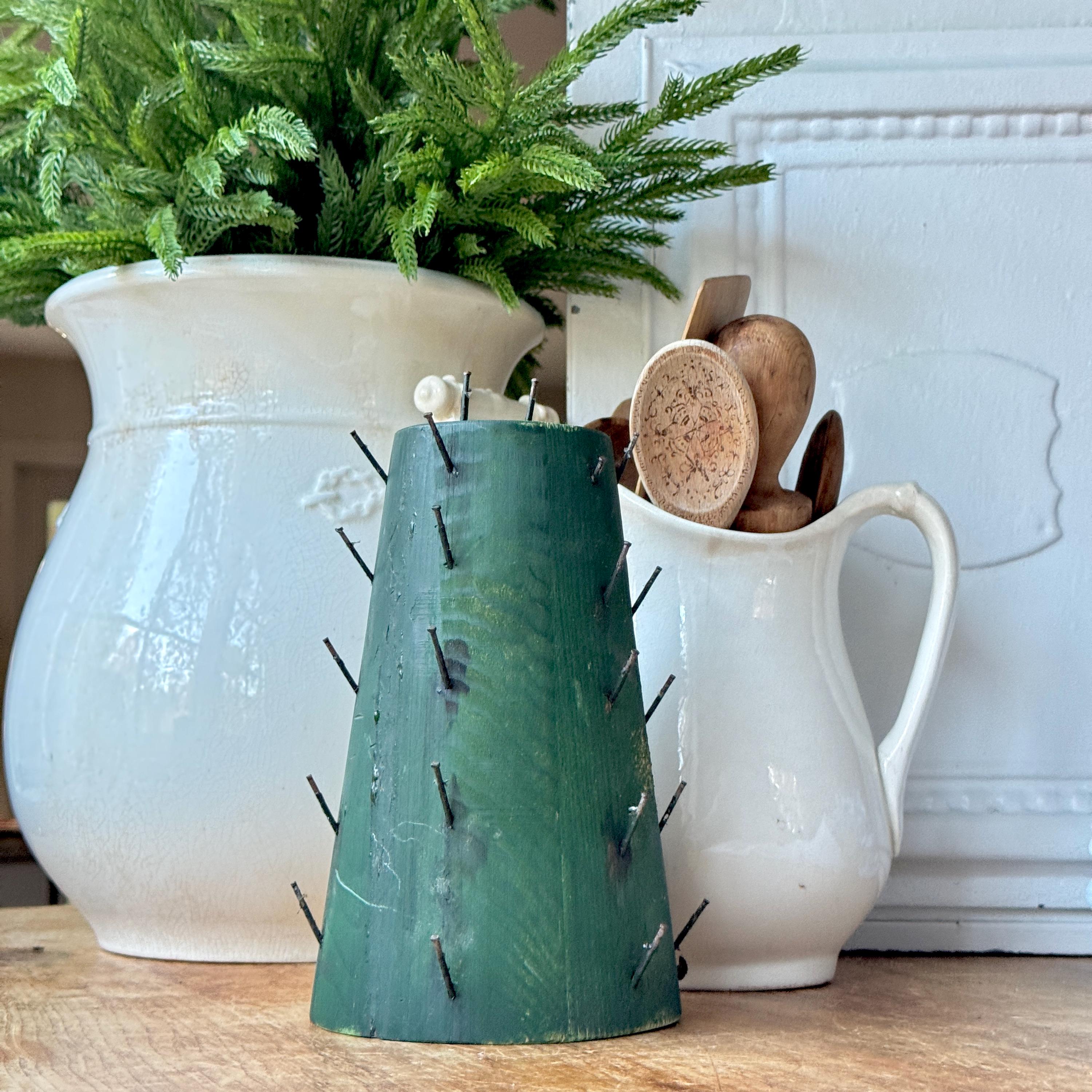 Vintage Large Williamsburg Wood Apple Cone Fruit Topiary Tree Form