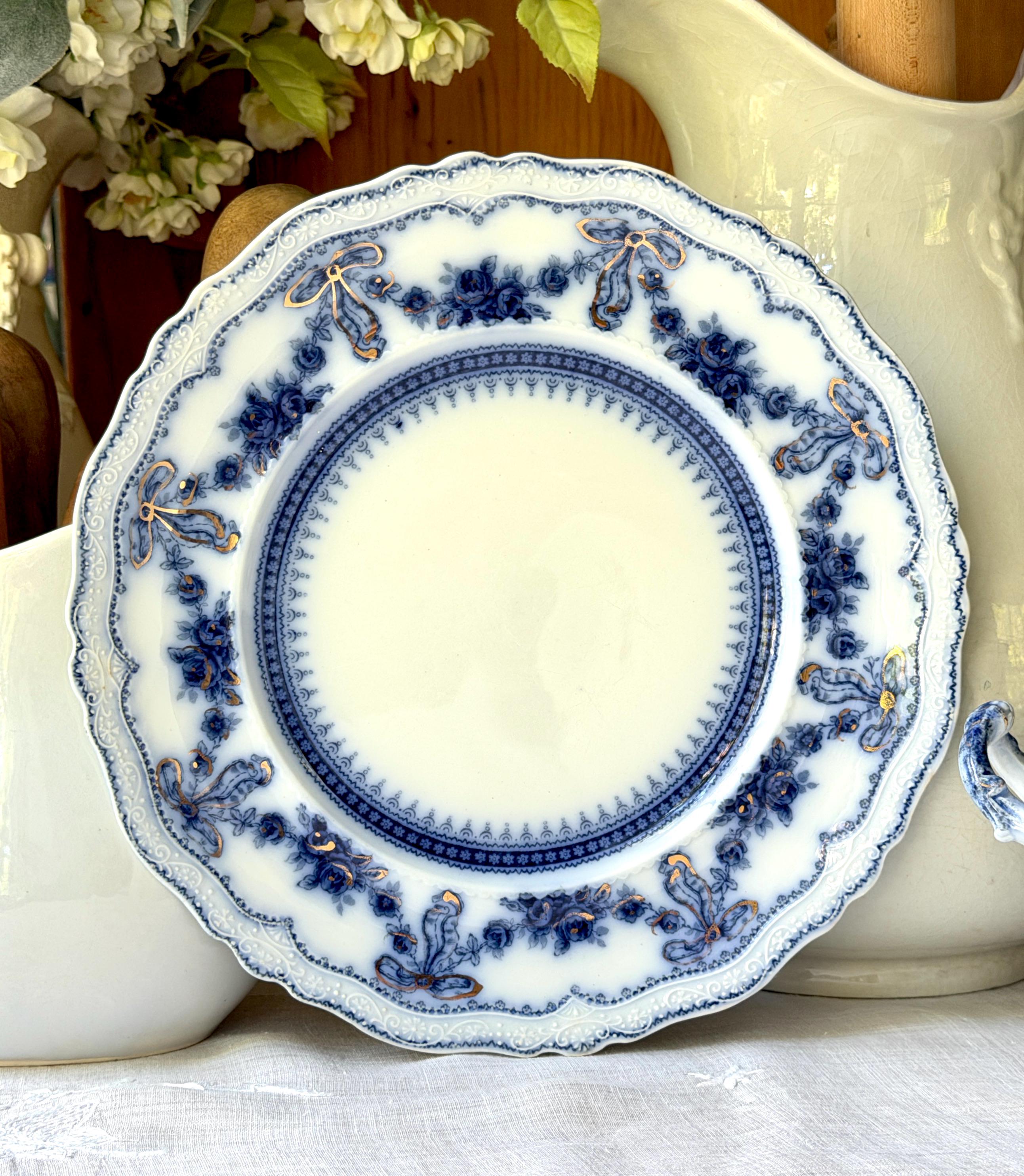 Johnson Brothers Blue Flow Plates - Etsy