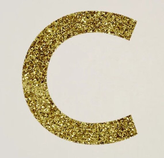 Large Gold Glitter Letter C Sticker Gift Wrapping Stickers | Etsy