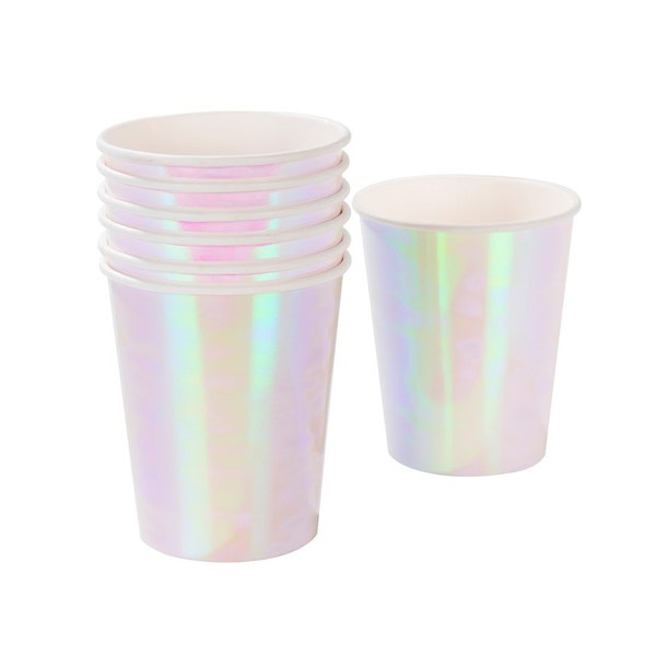 Iridescent Paper Party Cups, Birthday Party Cups, Wedding Cups, Baby Shower Cups, Hen Party, Bachelorette, Birthday Party Cups, Christmas 12