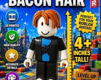 カスタム3Dプリント ROBLOX ベーコンフィギュア Noob モデル ブロック