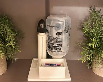 Organizador de botellas NeilMed de 8 oz para enjuague sinusal y alergias / Estante de secado impreso en 3D