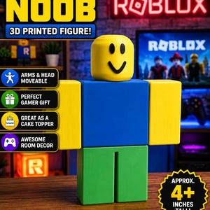 Articulated Roblox Noob 3D Printed Figure, Gamer Gift, Gaming Decor, Cake Topper image 1