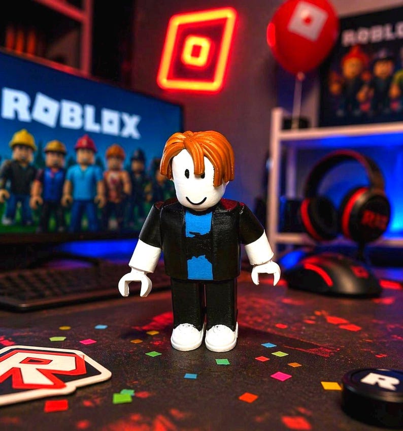 Figura de Bacon de ROBLOX impresa en 3D personalizada, modelo Noob, Blockman – Coleccionable para jugadores imagen 1