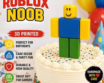 Adorno para pastel de Roblox Noob / Juguete articulado impreso en 3D