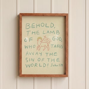 Agnus Dei LAMB of GOD John 1 29 Printable Christian Bible Verse Wall Art (Digital Download)