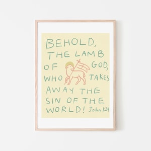 Agnus Dei LAMB of GOD John 1 29 digital download christian wall art print at home Bible verse kitchen artwork faith quote daily bread