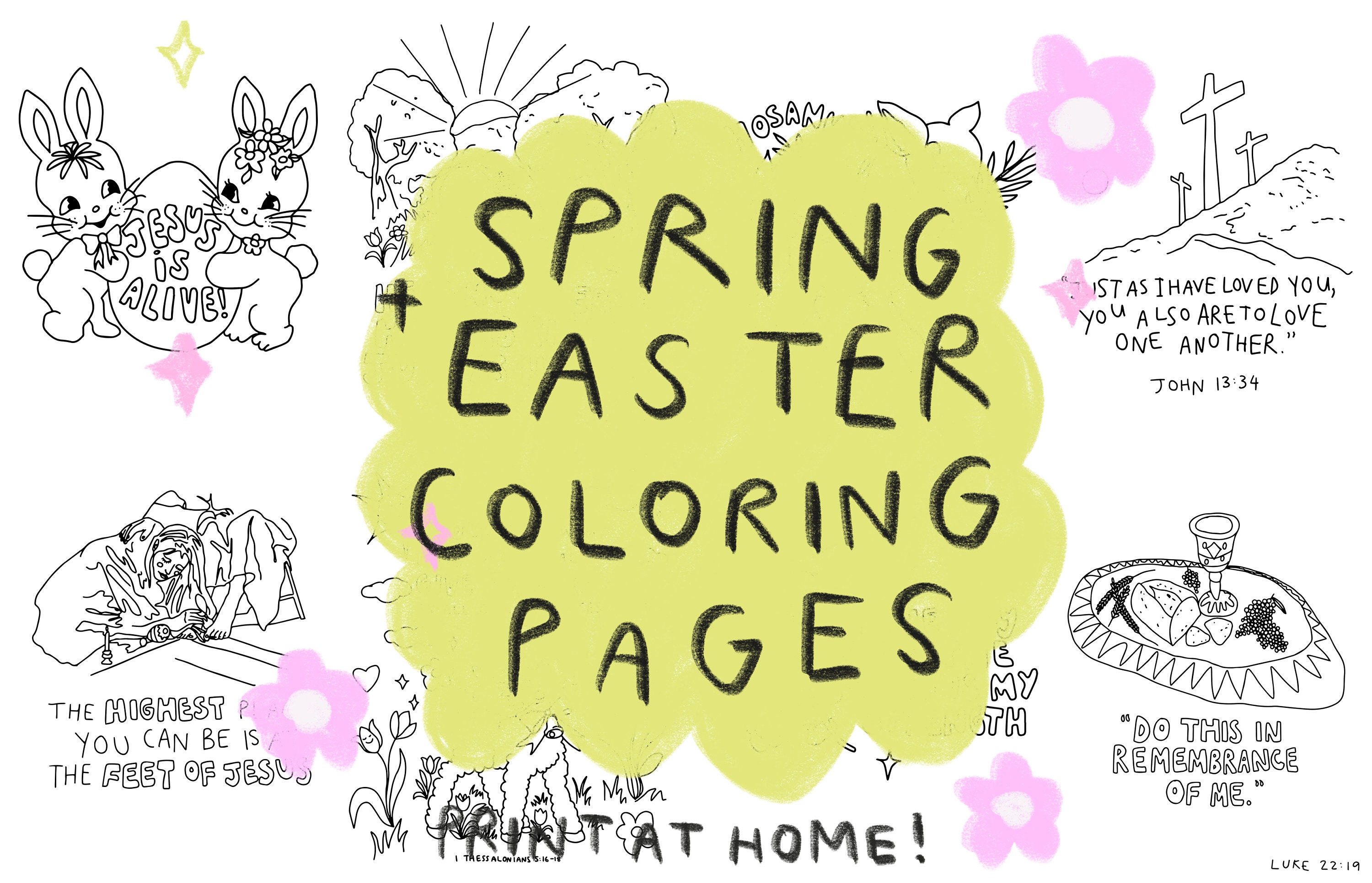 Spring Scripture Coloring Spring Easter Coloring Pages, Bible Verse Activity (digital Download ...