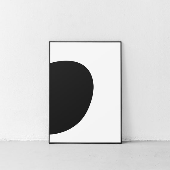 Original Art Abstract Apartment Decor Black and White Bedroom